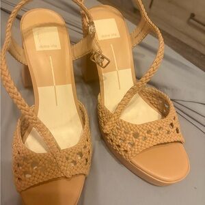 Dolce Vita Tan Woven Heeled Sandals